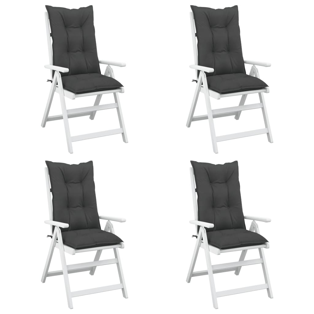 vidaXL Garden Highback Chair Cushions 4 pcs Anthracite 47.2"x19.7"x2.8" Fabric
