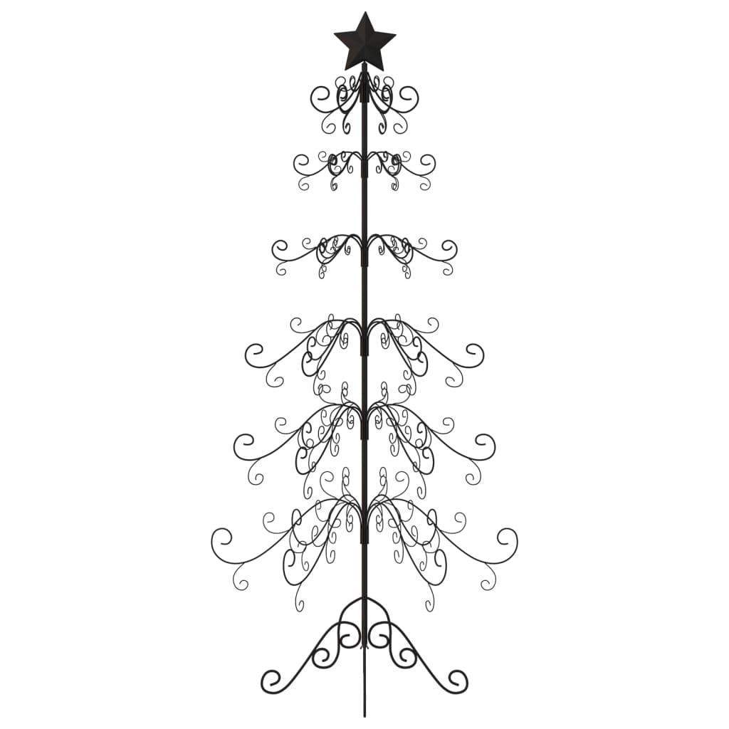 vidaXL Metal Christmas Tree for Decoration Black 84.6"
