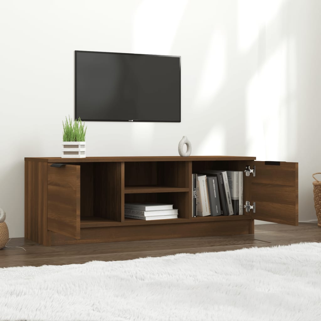 vidaXL TV Stand Brown Oak 40.2"x13.8"x14.4" Engineered Wood