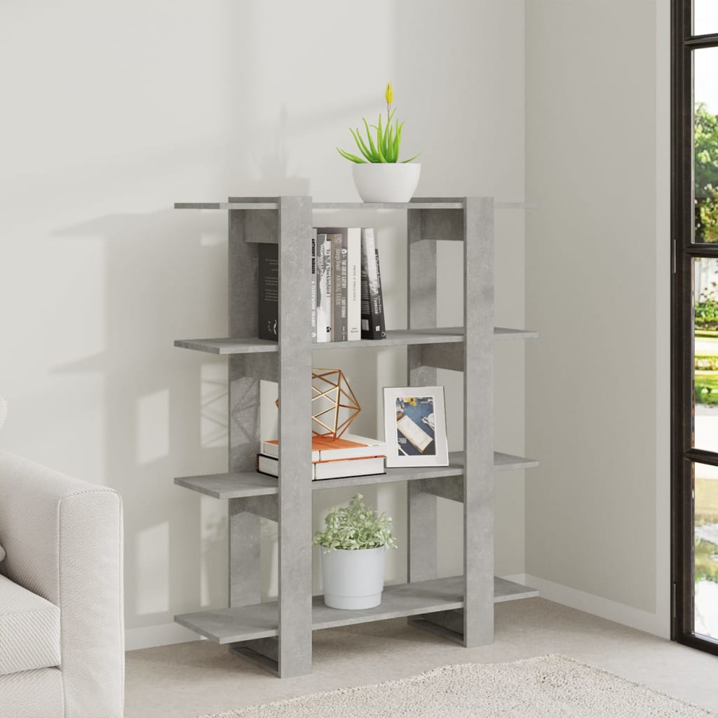vidaXL Book Cabinet/Room Divider Concrete Gray 39.4"x11.8"x48.6"