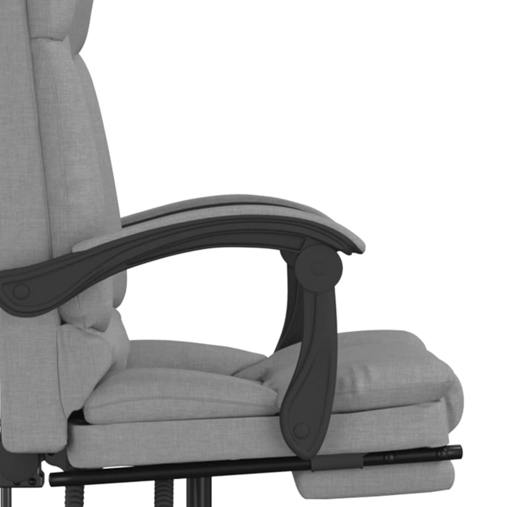 vidaXL Massage Reclining Office Chair Light Gray Fabric