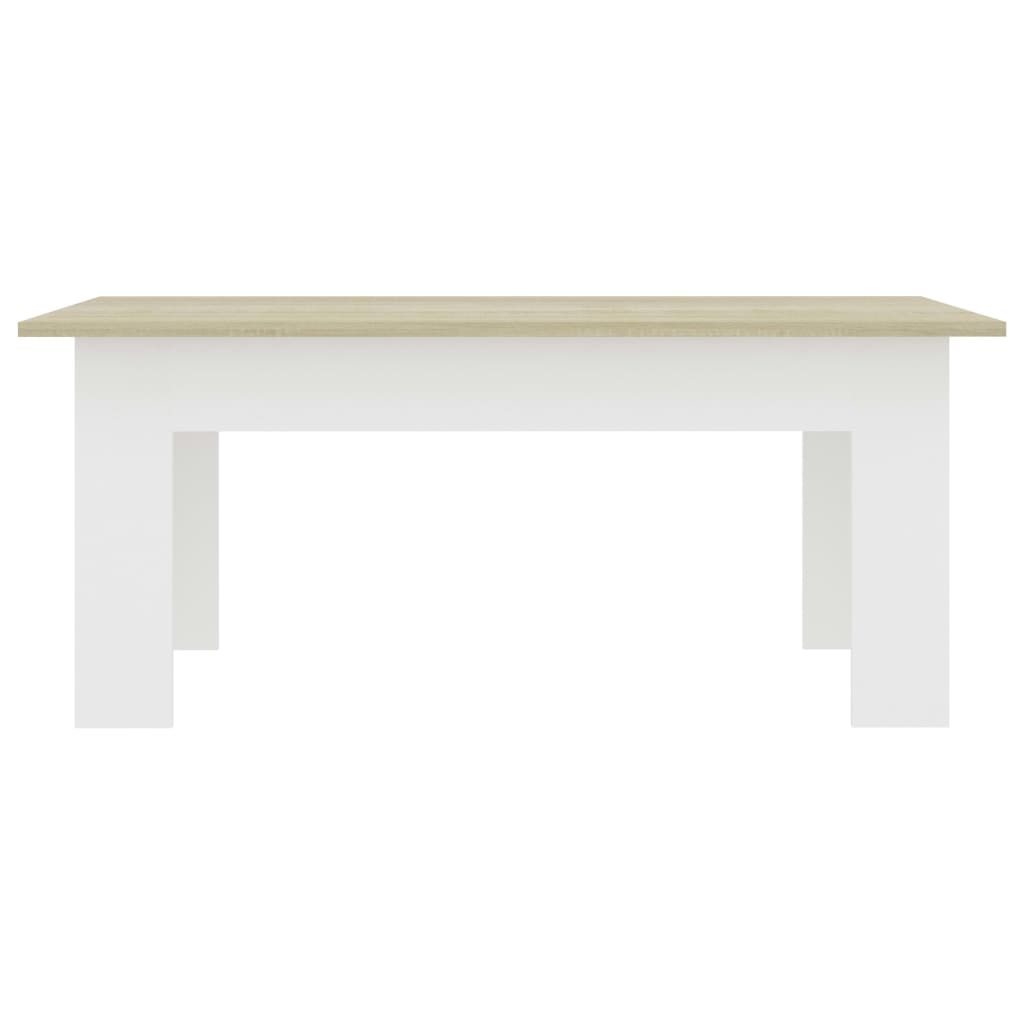 vidaXL Coffee Table White and Sonoma Oak 39.4"x23.6"x16.5" Engineered Wood