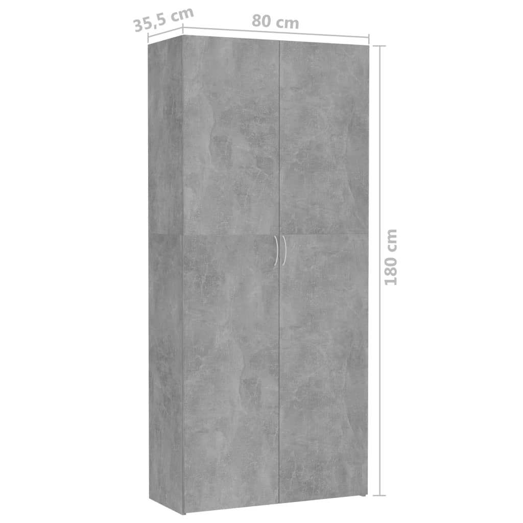 vidaXL Storage Cabinet Concrete Gray 31.5"x14"x70.9" Engineered Wood