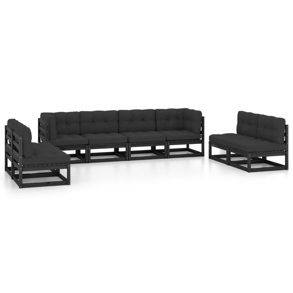 vidaXL 8 Piece Patio Lounge Set with Cushions Solid Pinewood