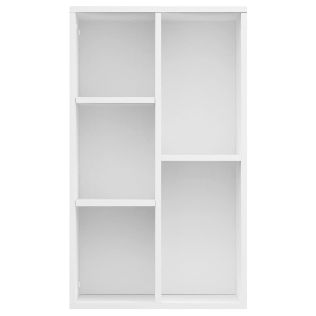 vidaXL Book Cabinet/Sideboard White 19.7"x9.8"x31.5" Engineered Wood
