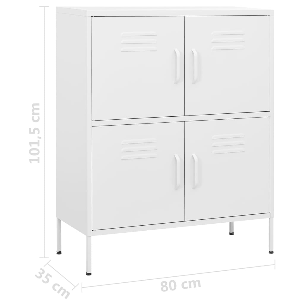 vidaXL Storage Cabinet White 31.5"x13.8"x40" Steel