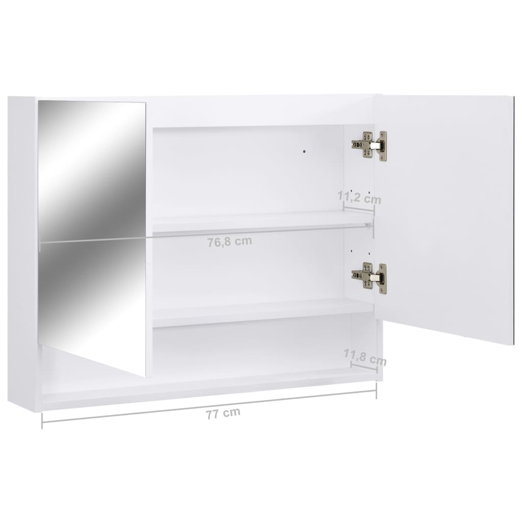 vidaXL LED Bathroom Mirror Cabinet White 31.5"x5.9"x23.6" MDF