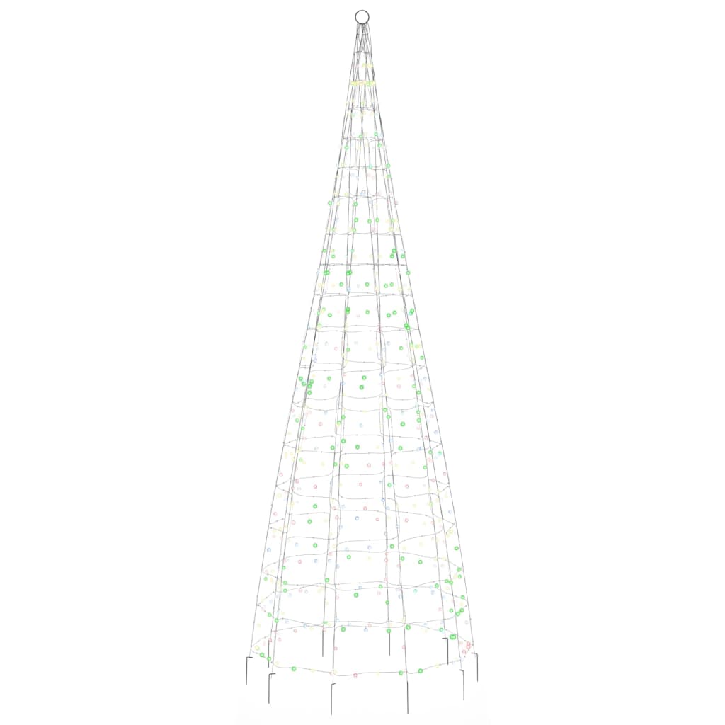vidaXL Christmas Tree Light on Flagpole 550 LEDs Colorful 118.1"