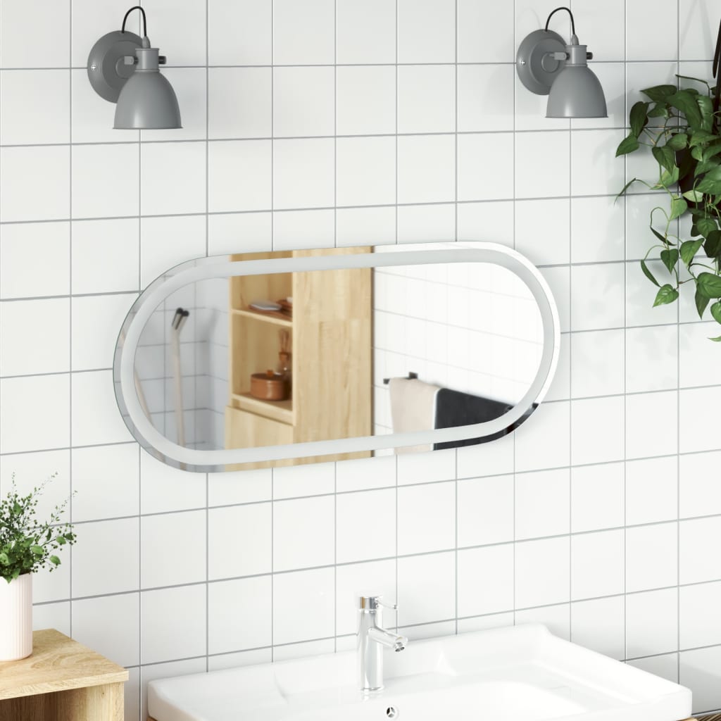 vidaXL LED Bathroom Mirror 31.5"x13.8" Oval