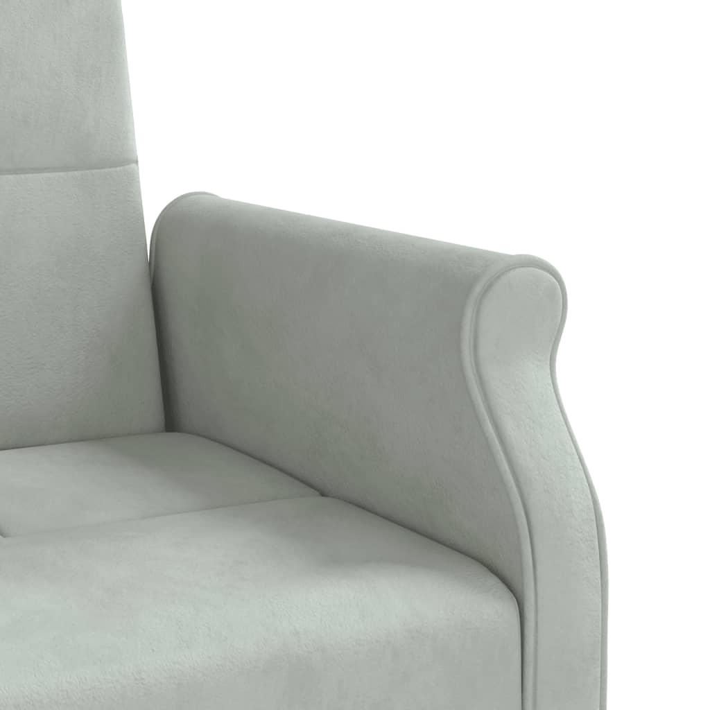 vidaXL Sofa Bed with Cushions Light Gray Velvet