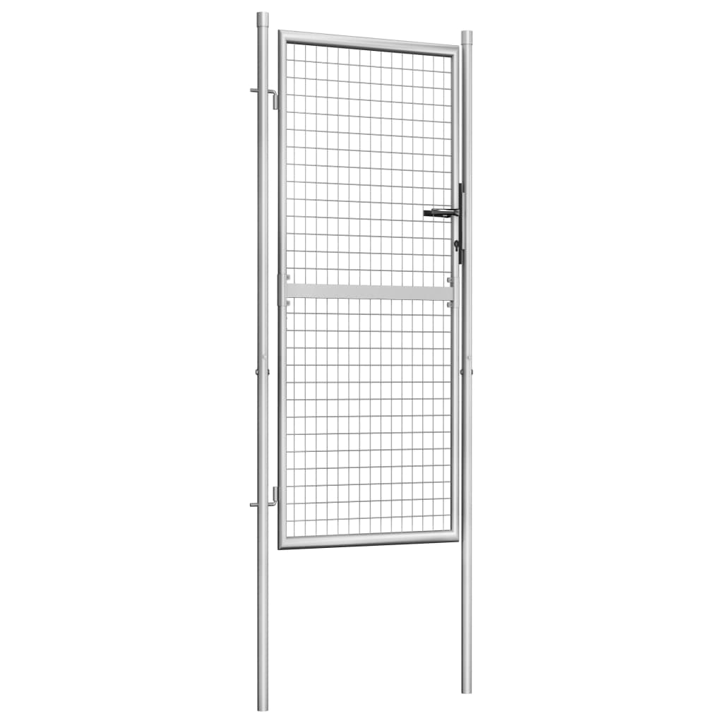 vidaXL Garden Gate Galvanized Steel 41.3"x88.6" Silver