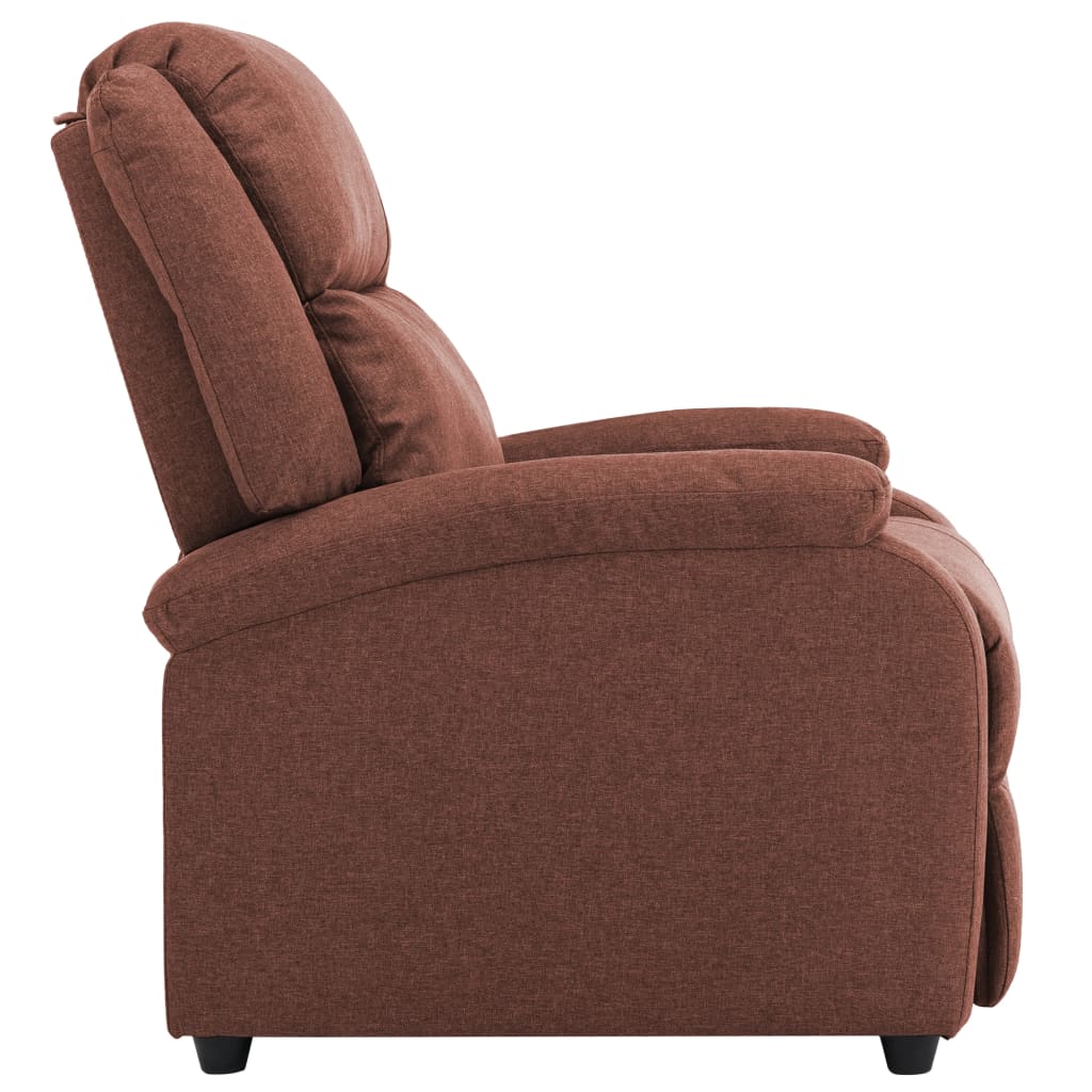 vidaXL TV Recliner Chair Brown Fabric