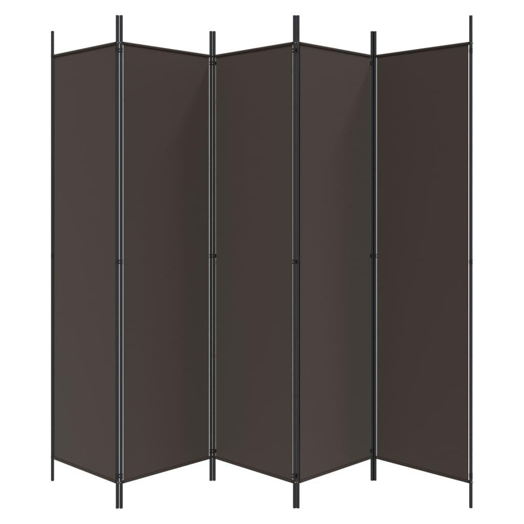 vidaXL 6-Panel Room Divider Brown 118.1"x78.7" Fabric