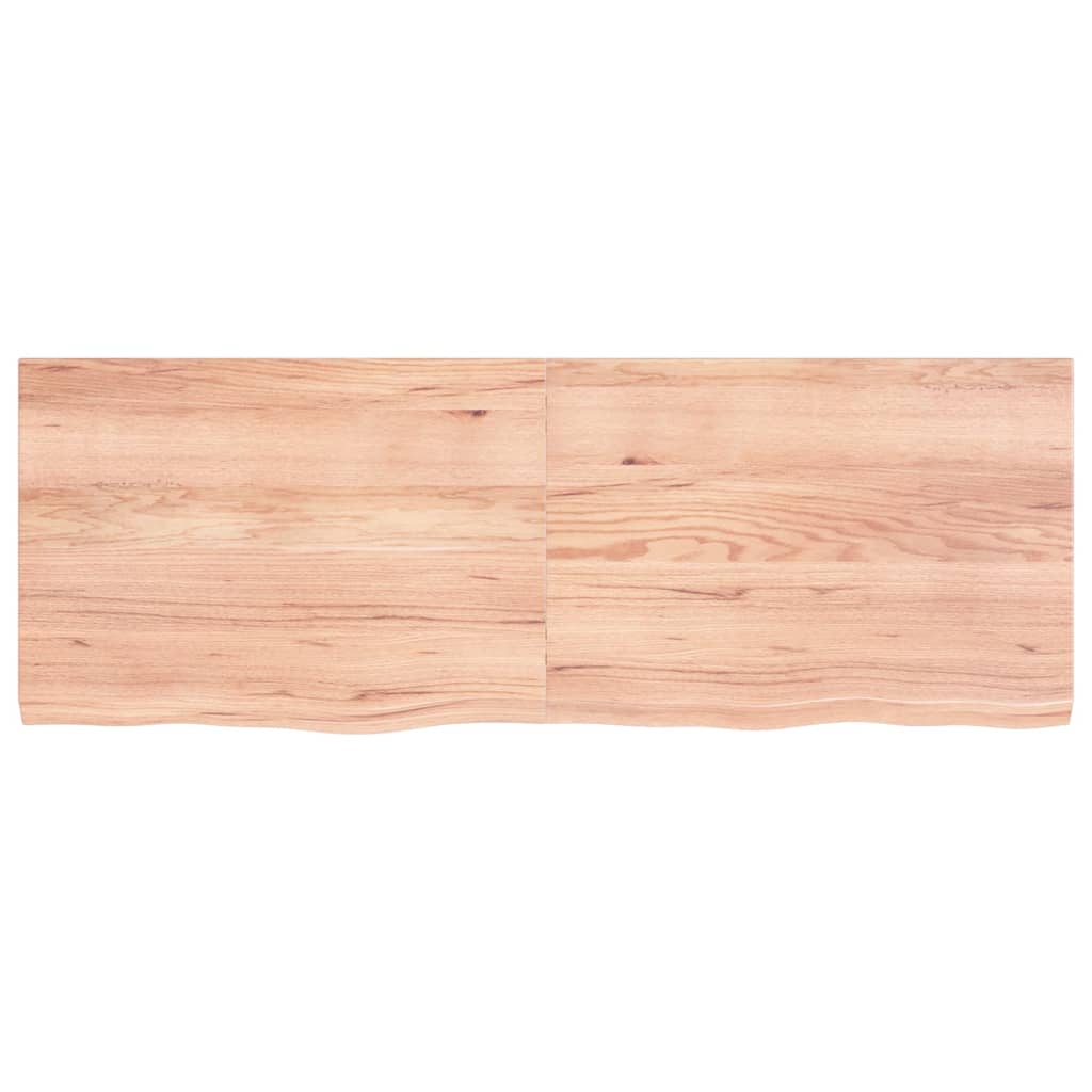 vidaXL Wall Shelf Light Brown 55.1"x19.7"x(0.8"-1.6") Treated Solid Wood Oak