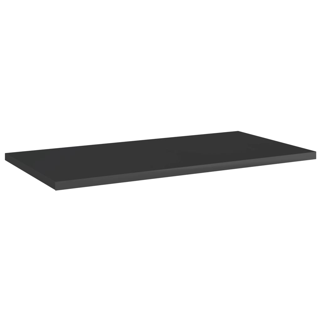vidaXL Bookshelf Boards 4 pcs High Gloss Black 23.6"x11.8"x0.6" Engineered Wood