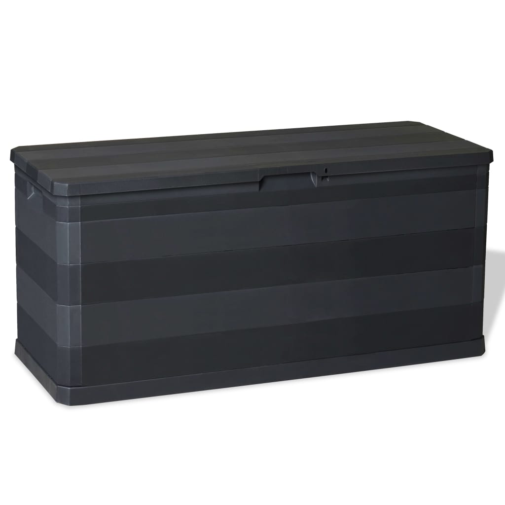 vidaXL Patio Storage Box Black 46.1"x17.7"x22"