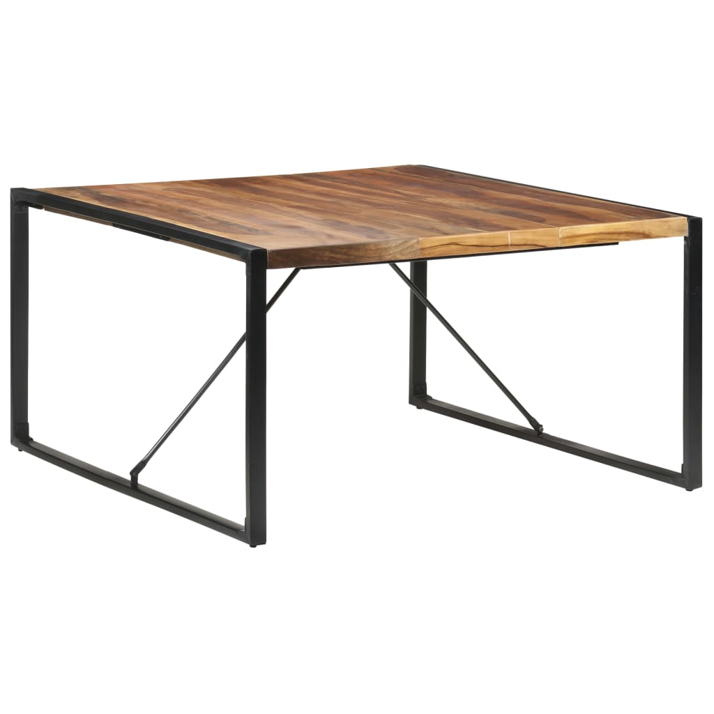 vidaXL Dining Table 55.1"x55.1"x29.5" Solid Wood with Sheesham Finish
