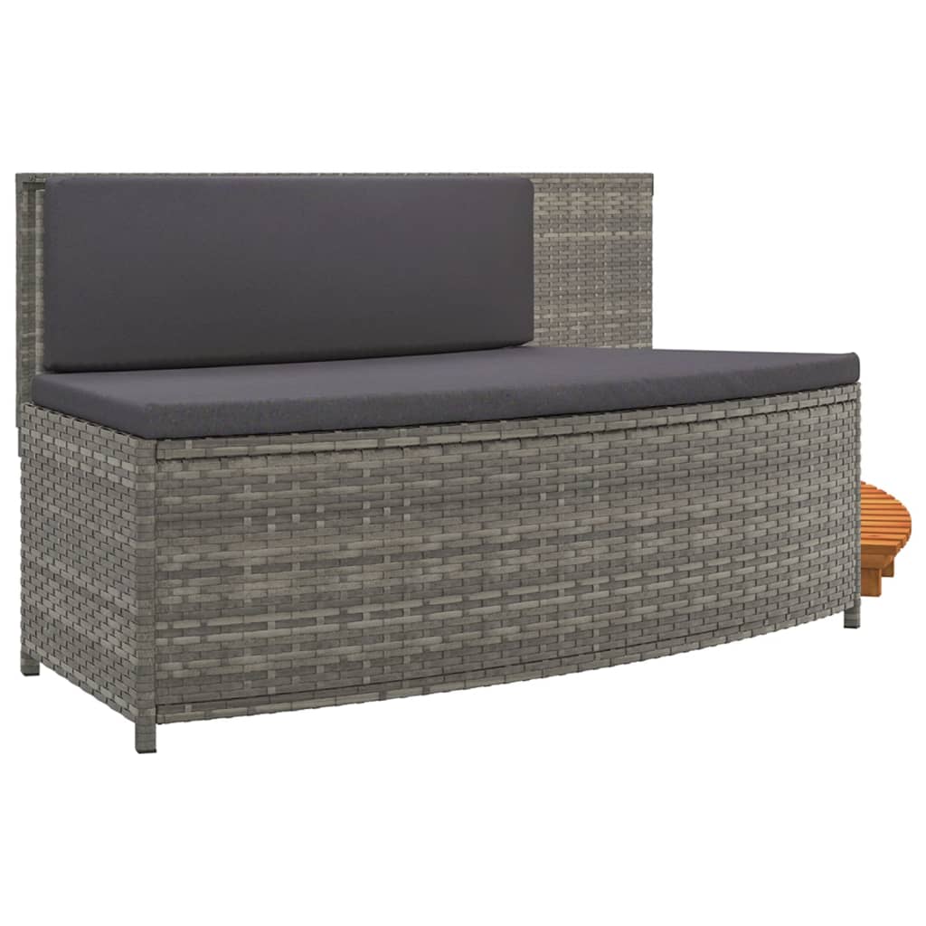 vidaXL Hot Tub Surround Gray Poly Rattan and Solid Wood Acacia