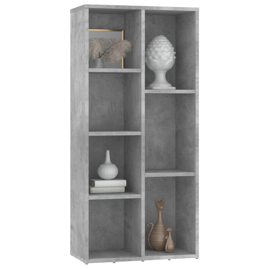 vidaXL Book Cabinet Concrete Gray 19.7"x9.8"x41.7" Engineered Wood