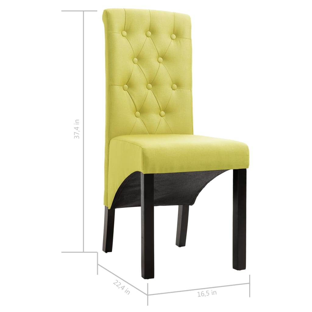 vidaXL Dining Chairs 4 pcs Green Fabric
