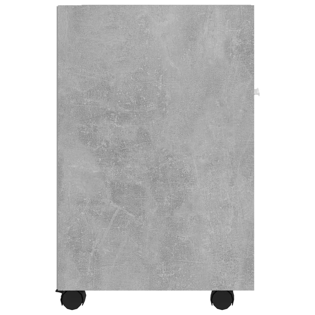 vidaXL Side Cabinet with Wheels Concrete Gray 13"x15"x23.6" Chipboard