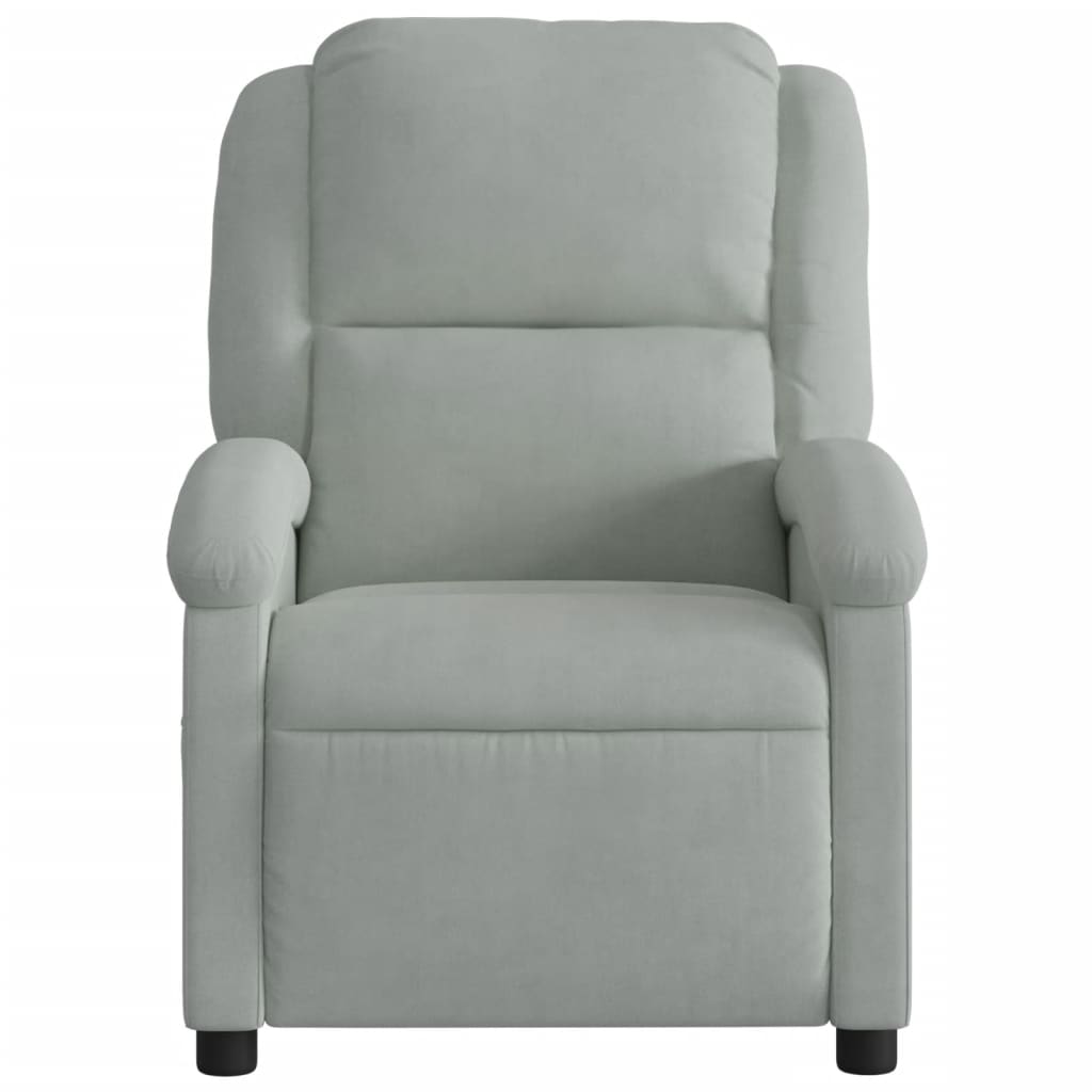 vidaXL Massage Recliner Chair Light Gray Velvet