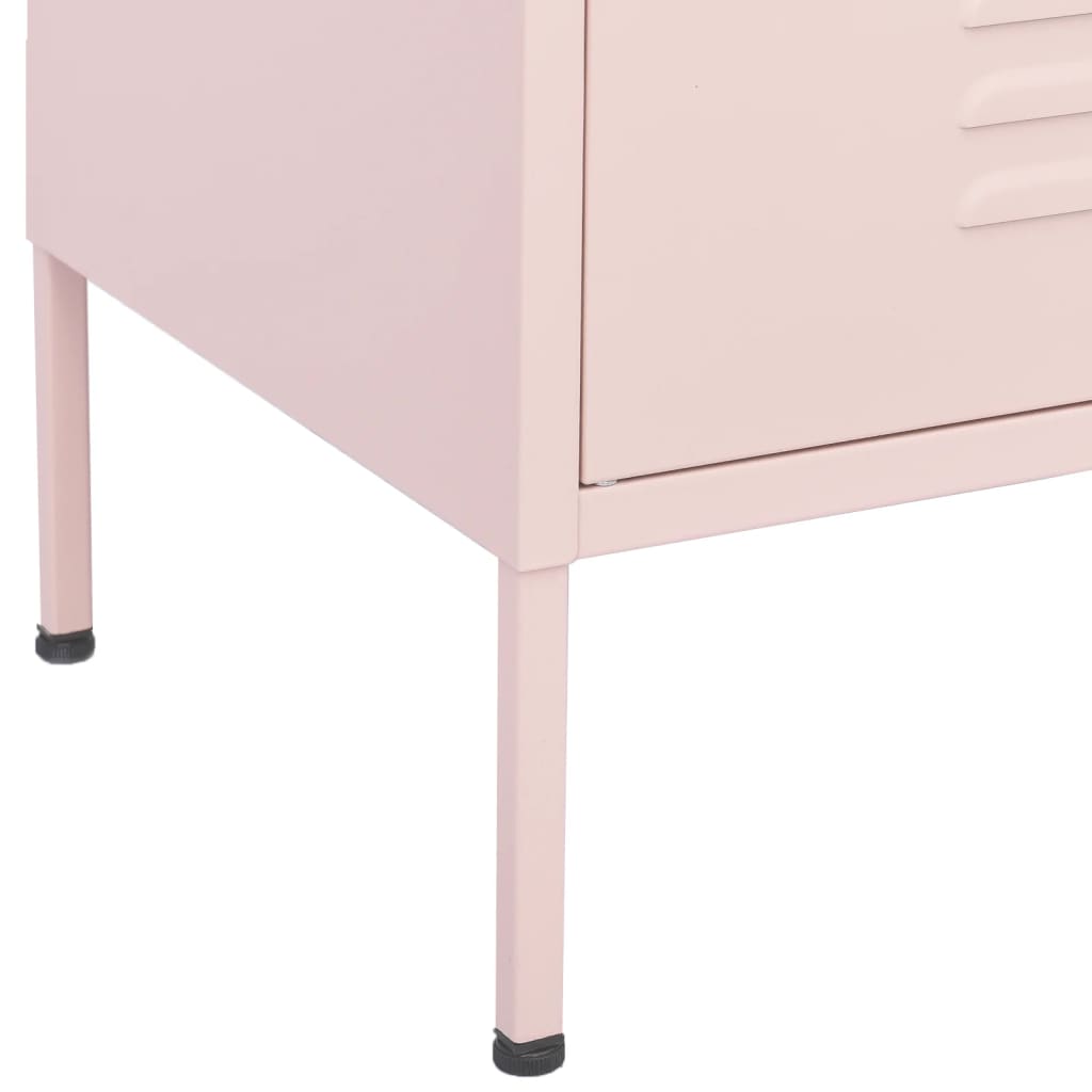 vidaXL Storage Cabinet Pink 31.5"x13.8"x40" Steel