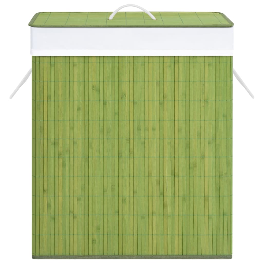 vidaXL Bamboo Laundry Basket with Single Section Green 21.9 gal