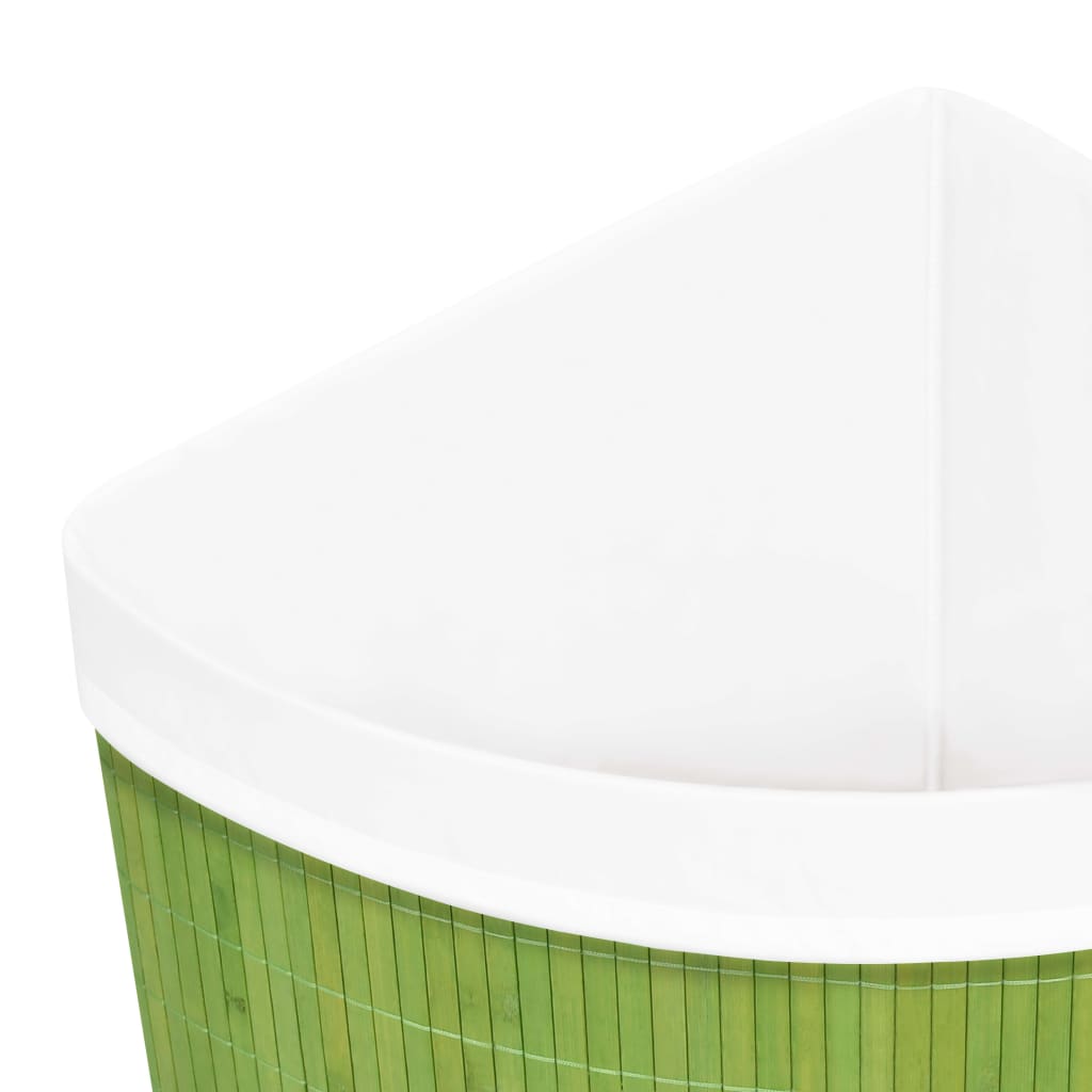 vidaXL Bamboo Corner Laundry Basket Green 15.9 gal