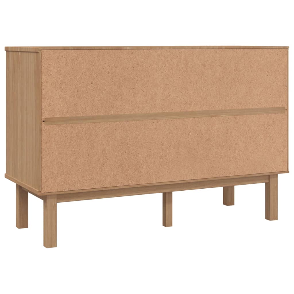 vidaXL Drawer Cabinet OTTABrown&White 43.7"x16.5"x28.9" Solid Wood Pine