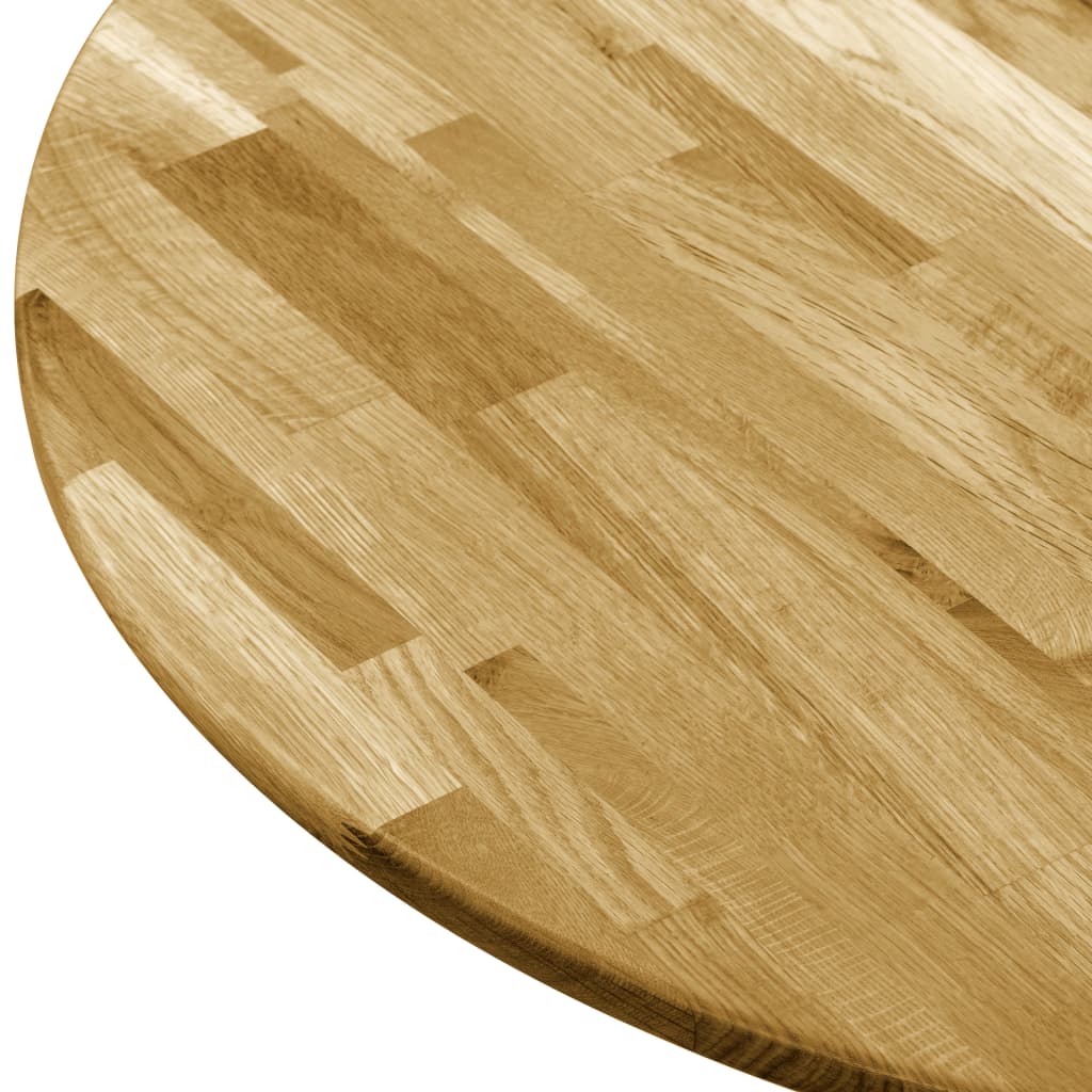 vidaXL Table Top Solid Oak Wood Round 0.9" 27.6"