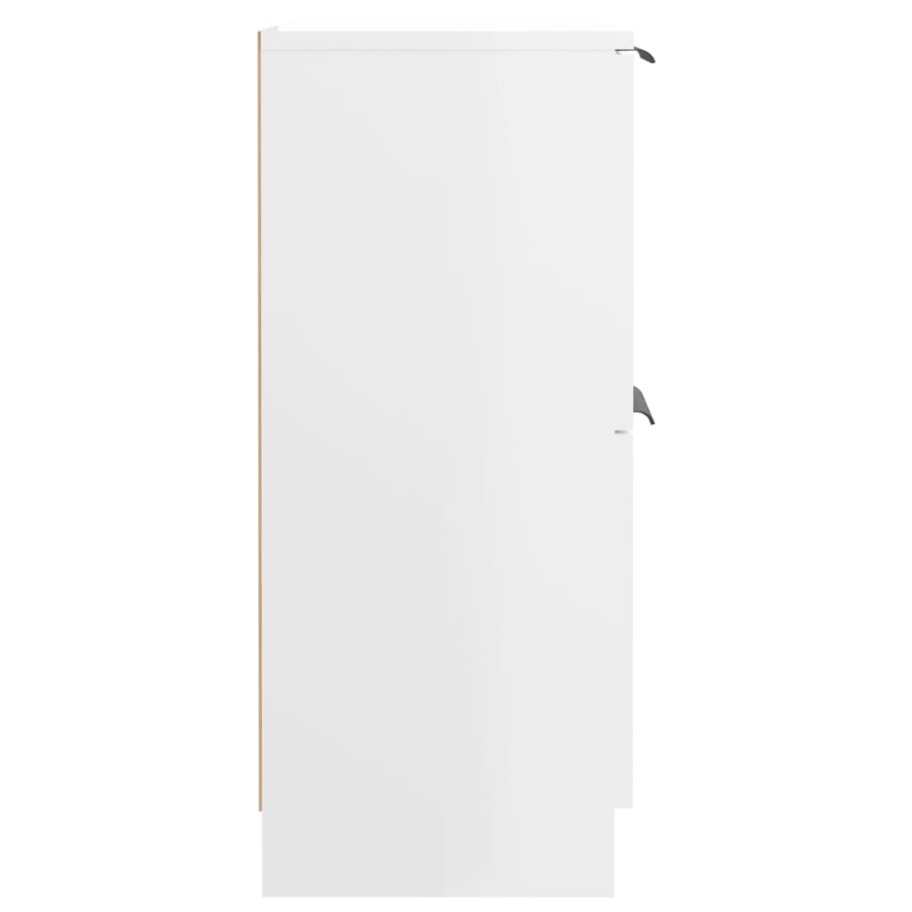 vidaXL Sideboard High Gloss White 23.6"x11.8"x27.6" Engineered Wood