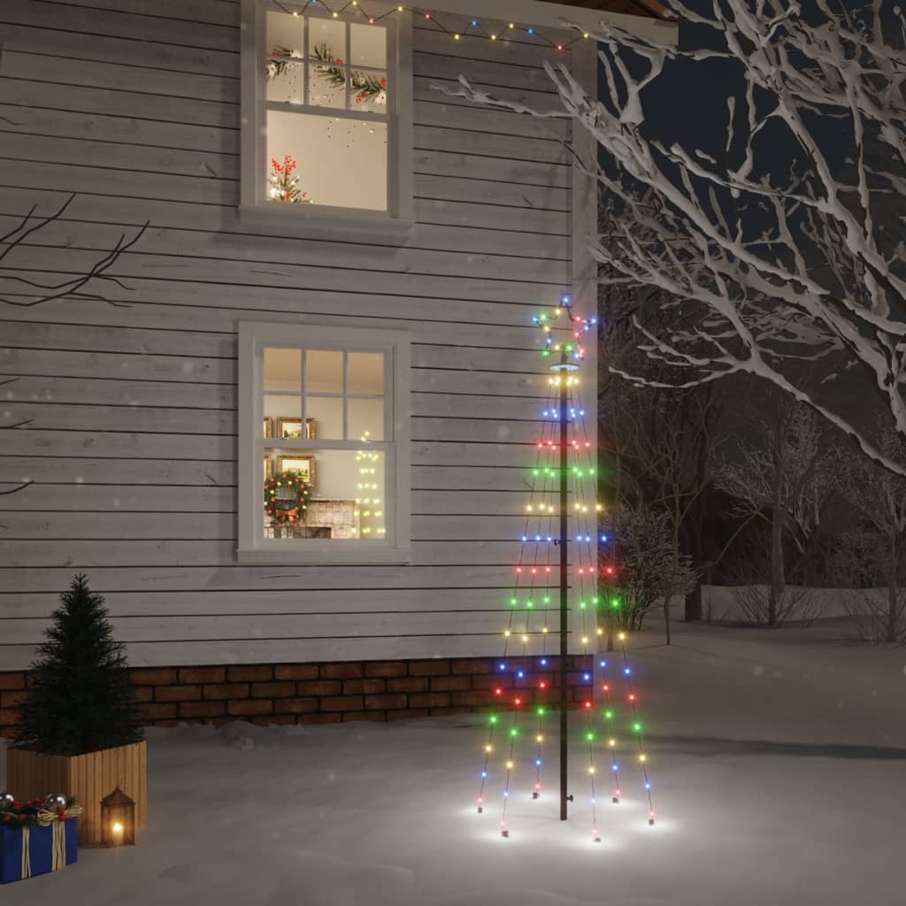 vidaXL Christmas Tree with Spike Colorful 108 LEDs 6 ft