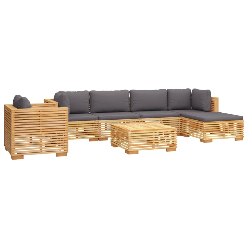 vidaXL 7 Piece Patio Lounge Set with Cushions Solid Wood Teak