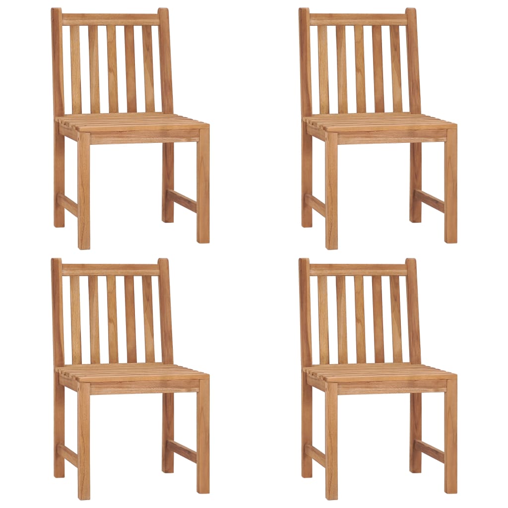 vidaXL Patio Chairs 4 pcs with Cushions Solid Teak Wood