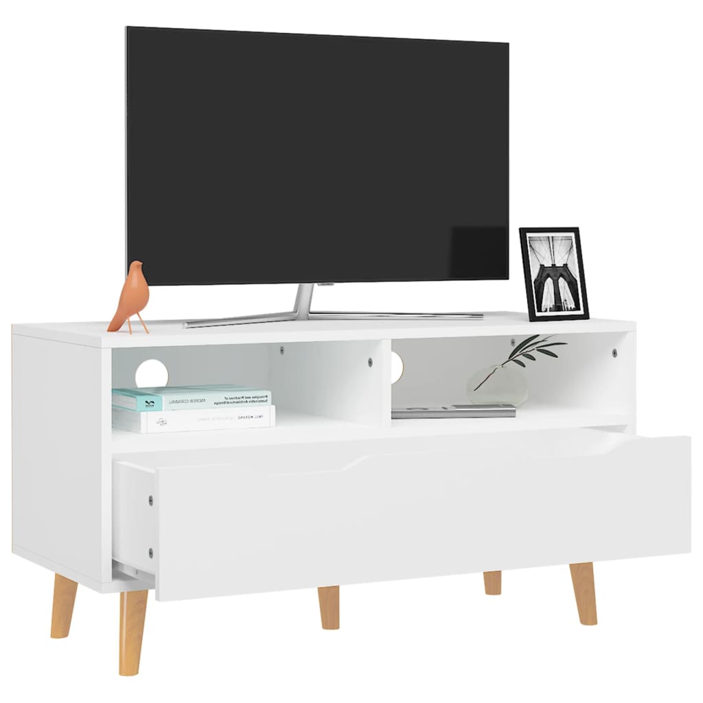 vidaXL TV Stand White 35.4"x15.7"x19.1" Engineered Wood