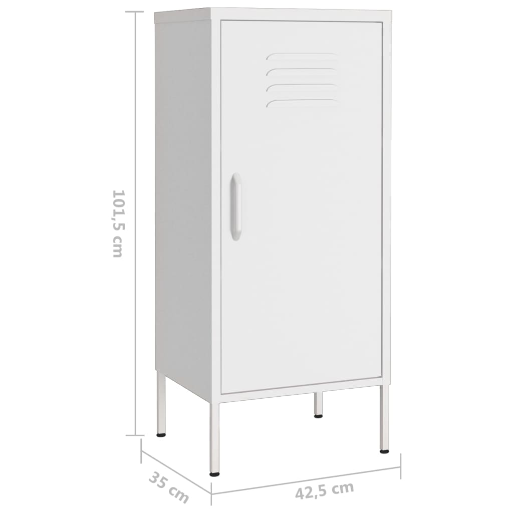 vidaXL Storage Cabinet White 16.7"x13.8"x40" Steel