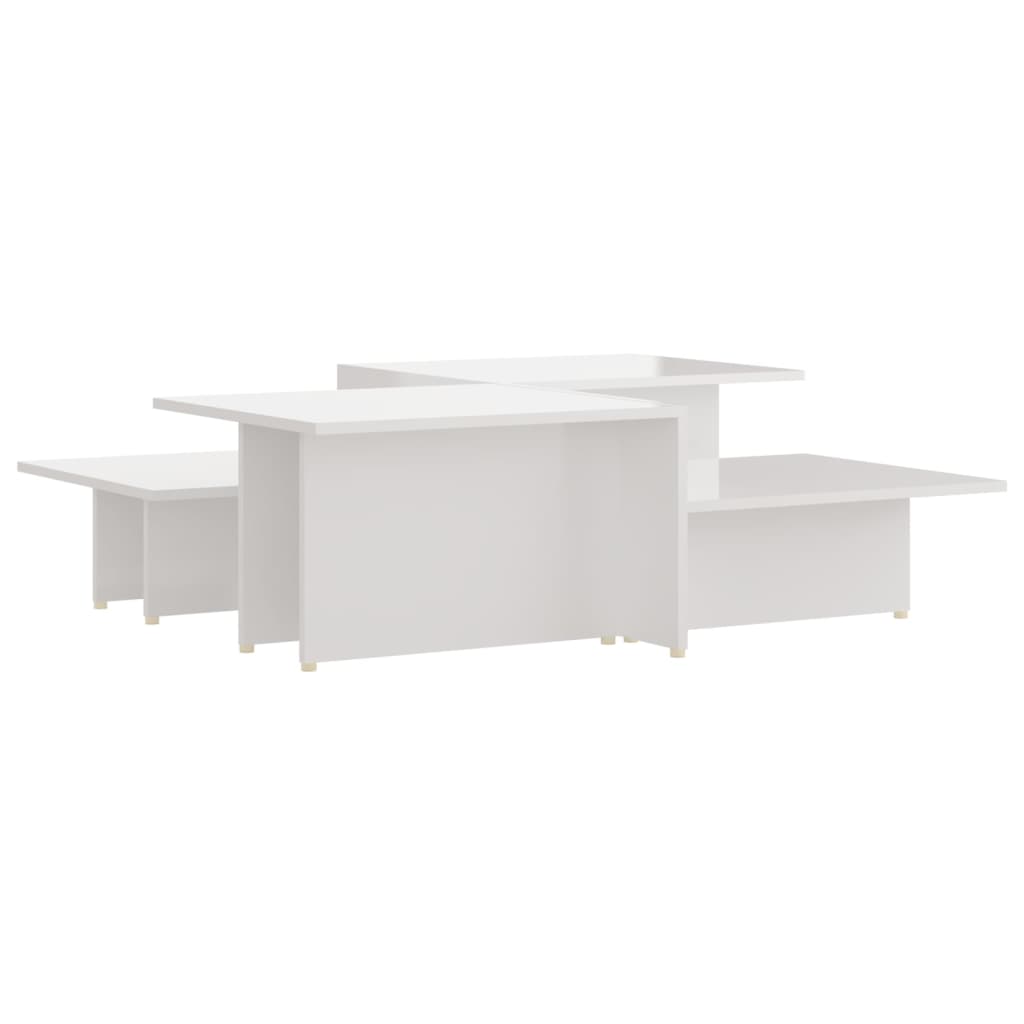 vidaXL Coffee Tables 2 pcs High Gloss White 43.9"x19.7"x13" Engineered Wood
