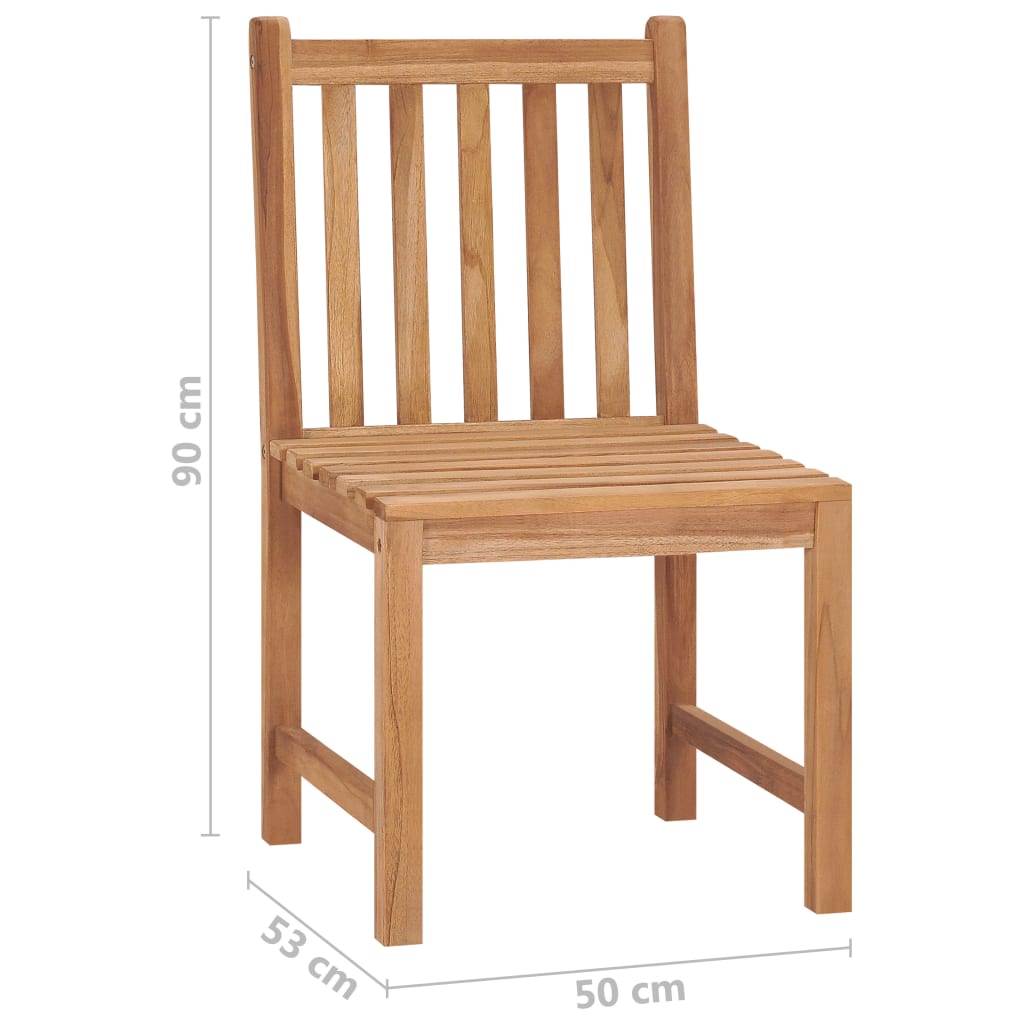 vidaXL Patio Chairs 6 pcs Solid Teak Wood