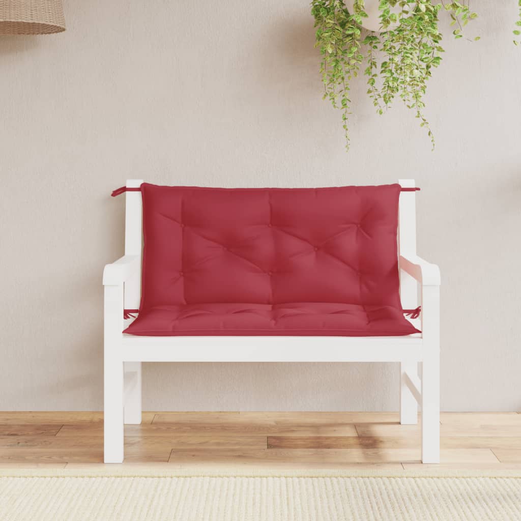 vidaXL Garden Bench Cushions 2pcs Wine Red 39.4"x19.7"x2.8" Oxford Fabric
