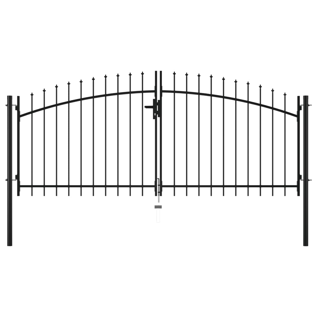 vidaXL Double Door Fence Gate with Spear Top 118.1"x59.1"