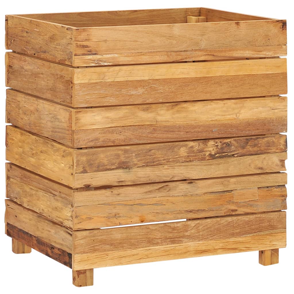 vidaXL Raised Bed 19.7"x15.7"x21.7" Recycled Teak Wood and Steel