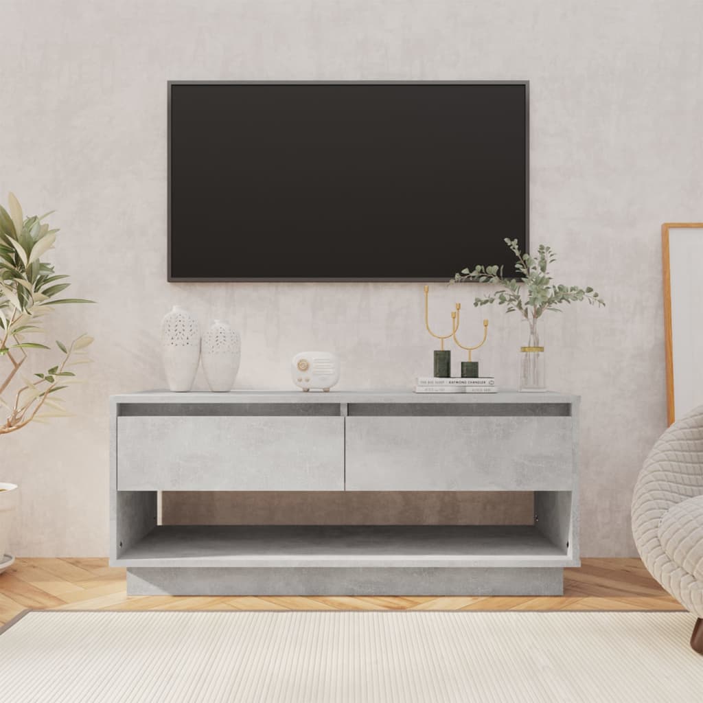vidaXL TV Stand Concrete Gray 40.2"x16.1"x17.3" Engineered Wood
