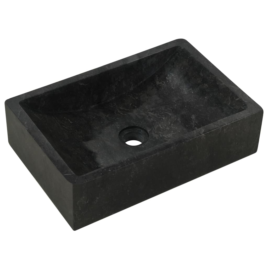 vidaXL Bathroom Vanity Cabinet with Black Marble Sinks Solid Wood Teak