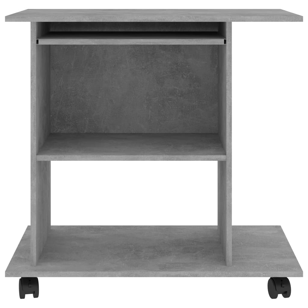 vidaXL Computer Desk Concrete Gray 31.5"x19.7"x29.5" Engineered Wood