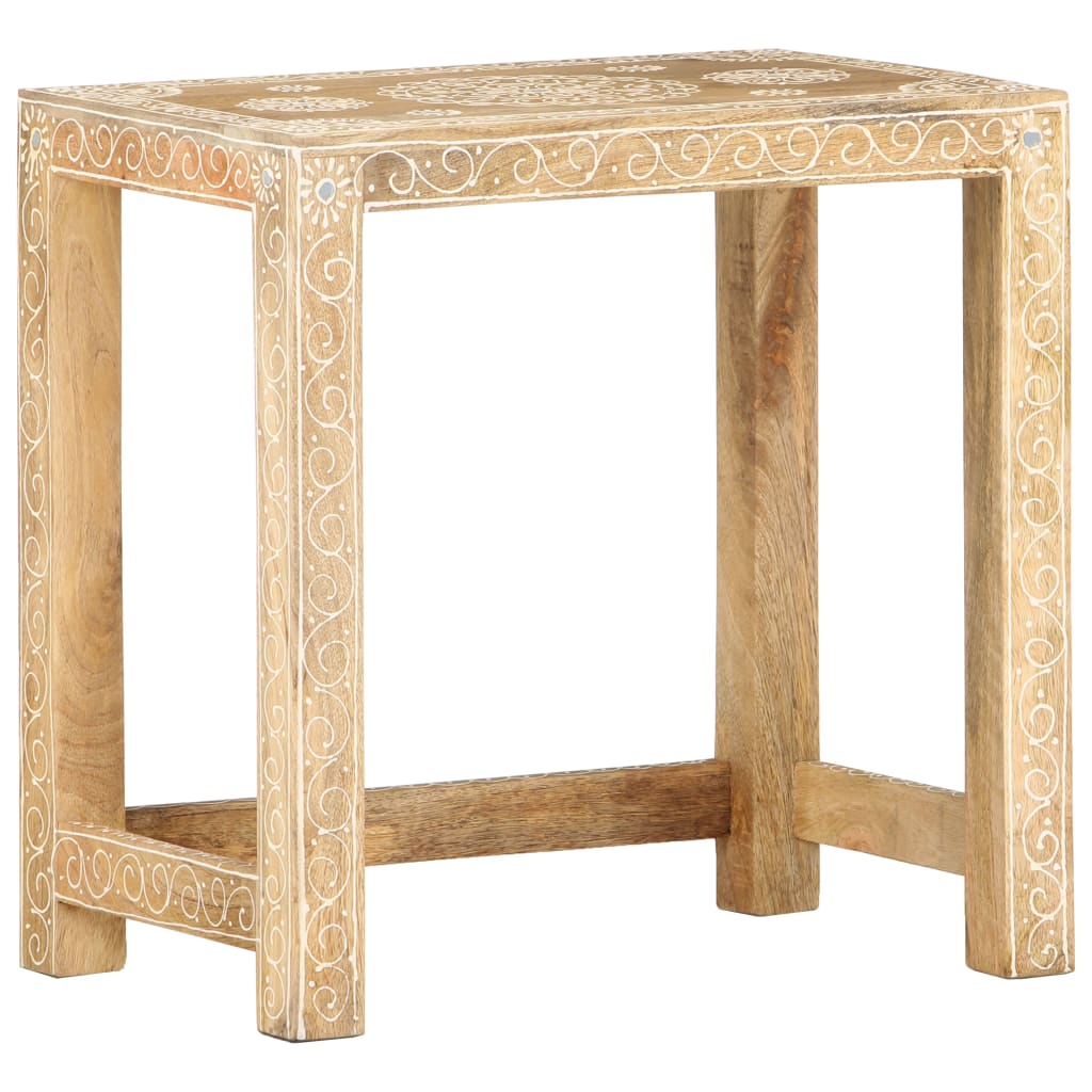 vidaXL 2 Piece Hand-painted Side Table Set Solid Mango Wood