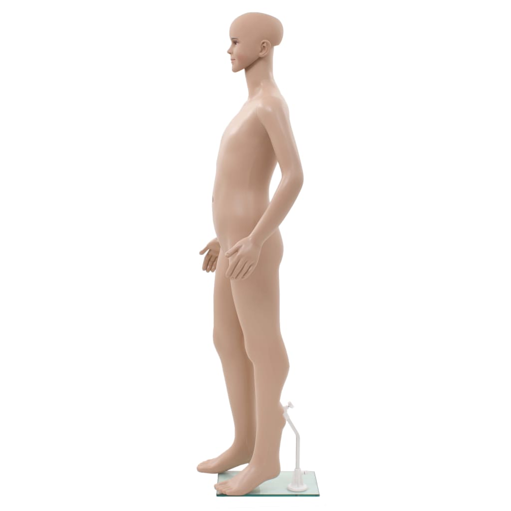 vidaXL Full Body Child Mannequin with Glass Base Beige 55.1"