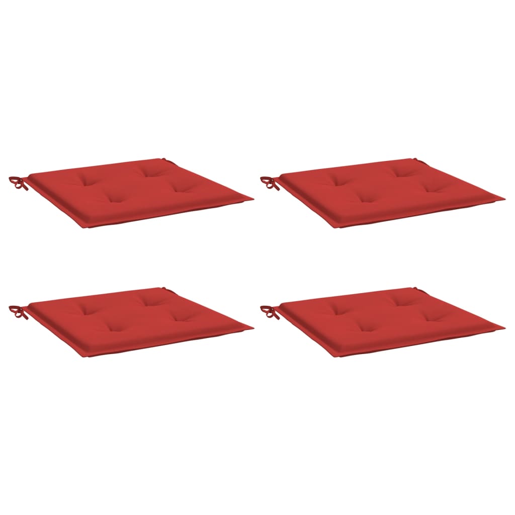 vidaXL Garden Chair Cushions 4 pcs Red 19.7"x19.7"x1.2" Oxford Fabric