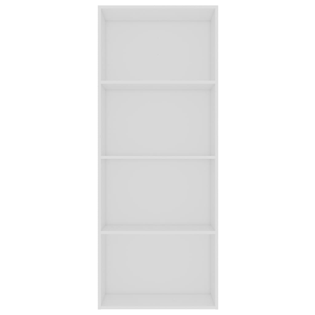 vidaXL 4-Tier Book Cabinet White 23.6"x11.8"x59.6" Engineered Wood