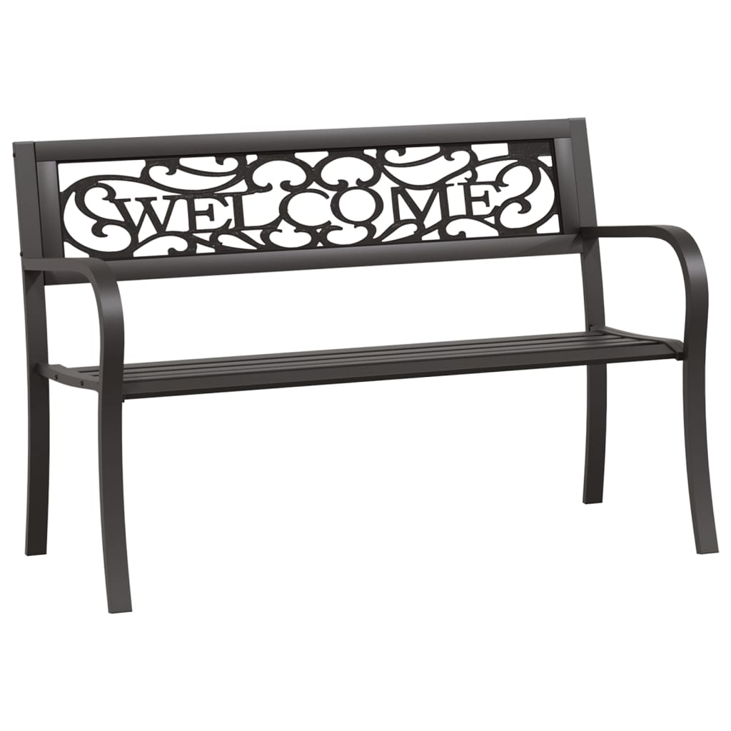 vidaXL Patio Bench 49.2" Steel Black